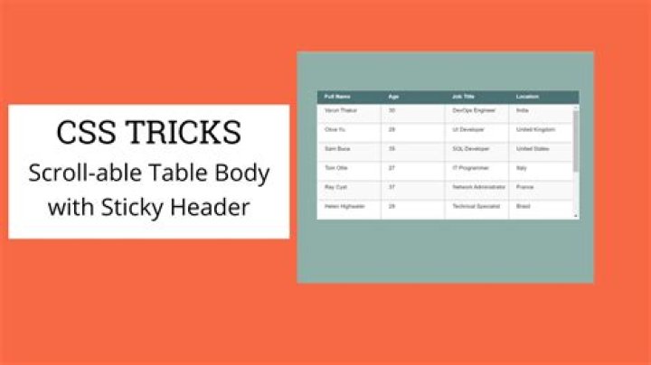 How do I make my table body scrollable?