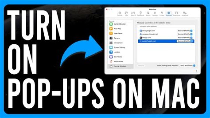 How do I manage pop-ups on Mac?