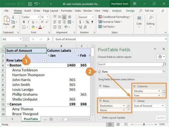 How do I pivot in Excel XLS?