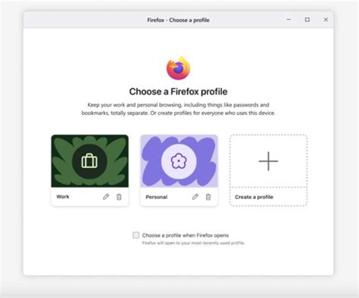 How do I select a profile in Firefox?