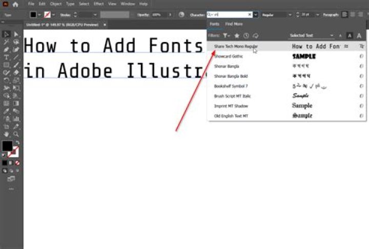 How do you create a font in Illustrator?