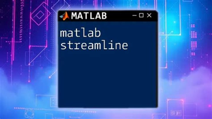How do you streamline in Matlab?