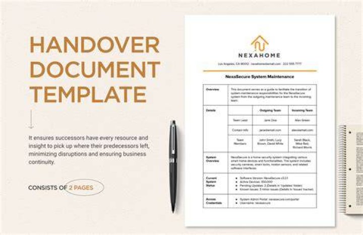 How do you structure a handover document?
