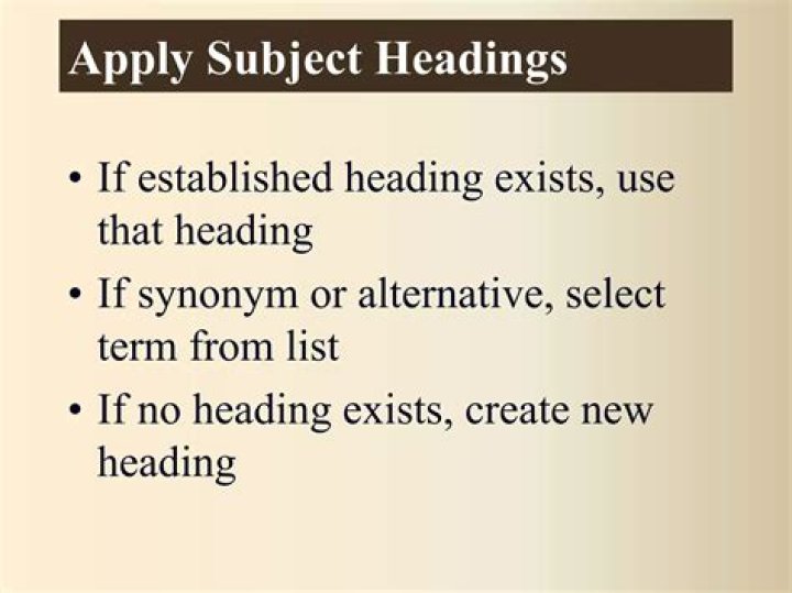 How do you use Sears list subject heading?