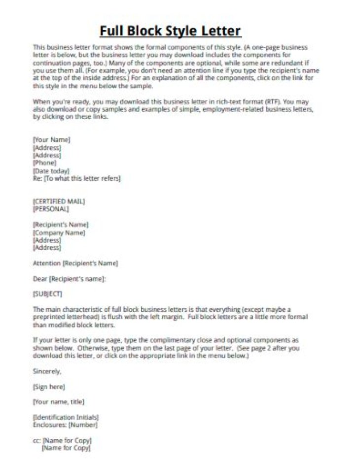 How do you write a full block application letter?