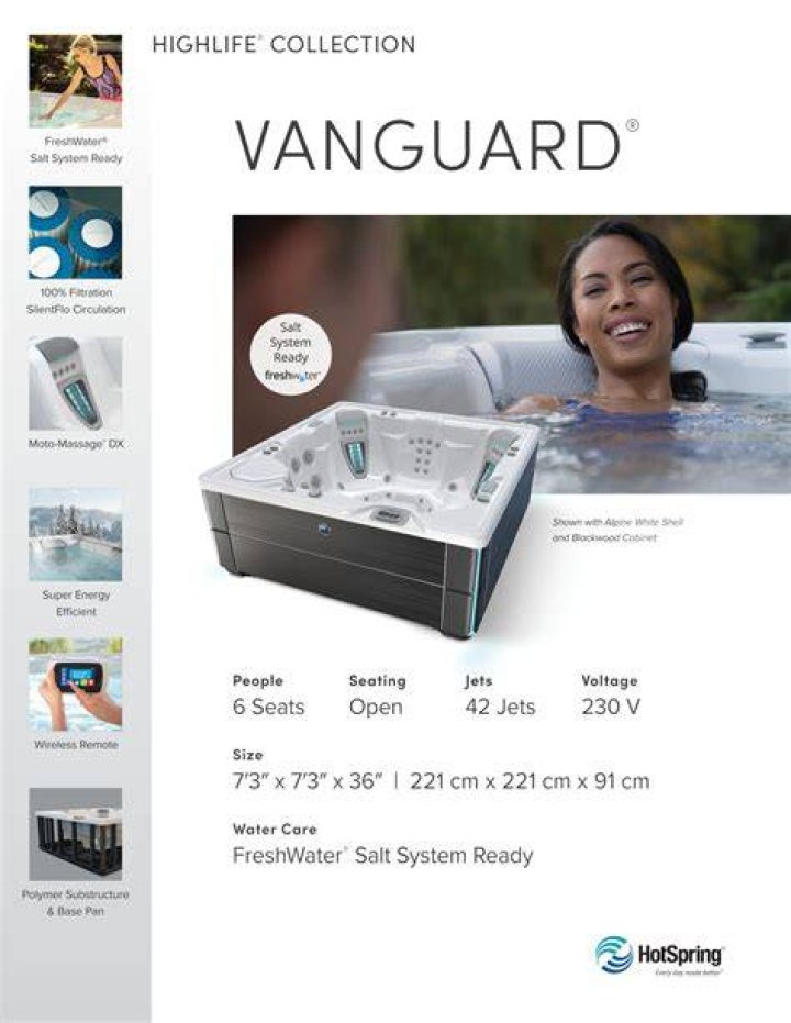 How much is a hot spring Vanguard spa?