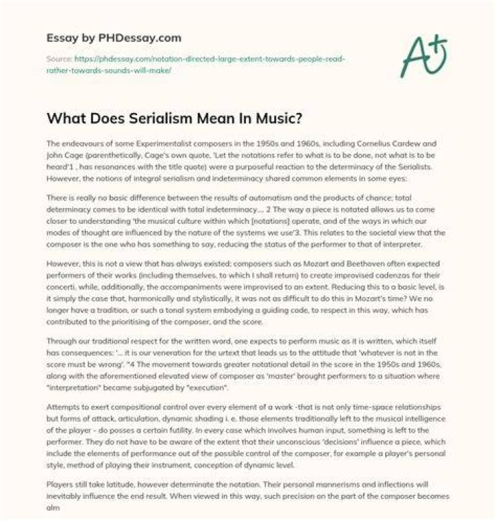 What does serialism mean in music?