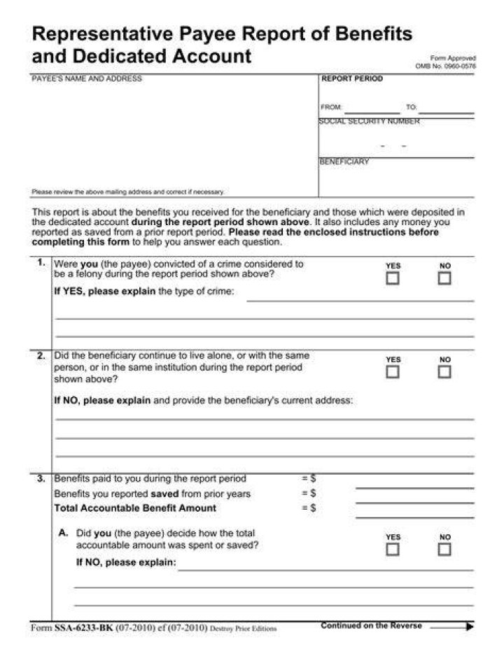 What is a representative payee report?