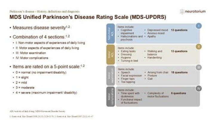 What is the Updrs scale used for?